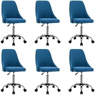 Dining chairs 6 pcs blue textile - Dining Chair