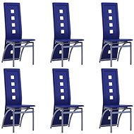 Dining chair 6 pcs blue faux leather - Dining Chair