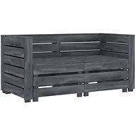 2-seater Garden Sofa from Pallets Wood Grey 3051711 - Garden Sofa