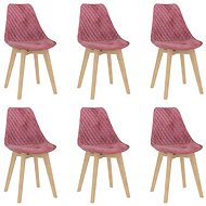 Dining chairs 6 pcs pink velvet - Dining Chair
