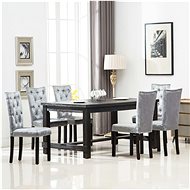 Dining chair 6 pieces of silver velvet - Dining Chair