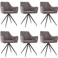 Dining Chairs 6 pcs Light Grey Velvet - Dining Chair