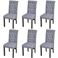 Dining chairs 6 pcs light gray textile - Dining Chair