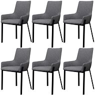 Dining Chairs 6 pcs Light Grey Textile - Dining Chair