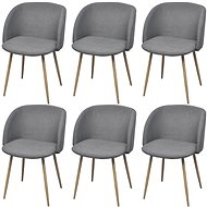 Dining Chairs 6 pcs Light Grey Textile - Dining Chair