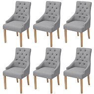 Dining Chairs 6 pcs Light Grey Textile - Dining Chair