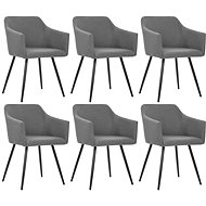 Dining Chairs 6 pcs Light Grey Textile - Dining Chair