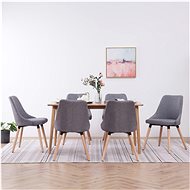 Dining Chairs 6 pcs Light Grey Textile - Dining Chair