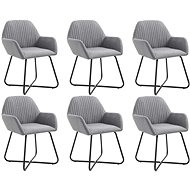 Dining Chairs 6 pcs Light Grey Textile - Dining Chair