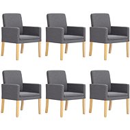 Dining chairs 6 pcs light gray textile - Dining Chair