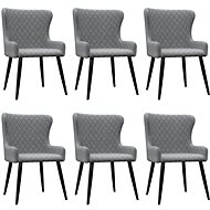 Dining chairs 6 pcs light gray textile - Dining Chair