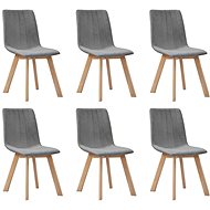 Dining chairs 6 pcs light gray textile - Dining Chair