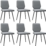Dining chairs 6 pcs light gray textile - Dining Chair