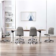 Dining chairs 6 pcs light gray textile - Dining Chair
