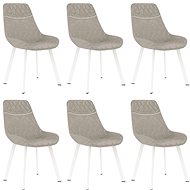 Dining Chair 6 pcs Light Grey Faux Leather - Dining Chair