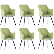 Dining Chair 6 pcs Light Green Velvet - Dining Chair
