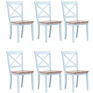 Dining chairs 6 pcs gray and light wood solid rubber tree - Dining Chair