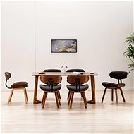Dining chairs 6 pcs gray bent wood and textiles - Dining Chair