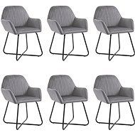 Dining chair 6 pcs gray velvet - Dining Chair