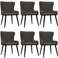 Dining chair 6 pcs gray velvet - Dining Chair