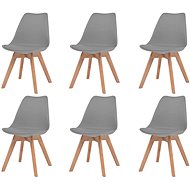 Dining chair 6 pcs gray faux leather - Dining Chair