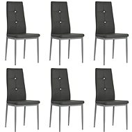 Dining chair 6 pcs gray faux leather - Dining Chair
