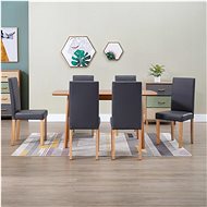 Dining chair 6 pcs gray faux leather - Dining Chair