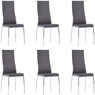 Dining chair 6 pcs gray faux leather - Dining Chair