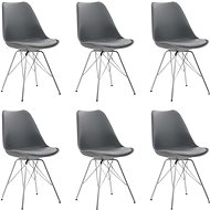 Dining chair 6 pcs gray faux leather - Dining Chair