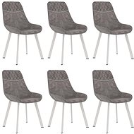 Dining Chair 6 pcs Grey Faux Leather - Dining Chair