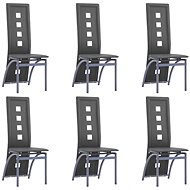Dining chair 6 pcs gray faux leather - Dining Chair