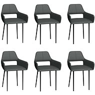 Dining chair 6 pcs gray faux leather - Dining Chair