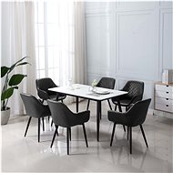 Dining chair 6 pcs gray faux leather - Dining Chair
