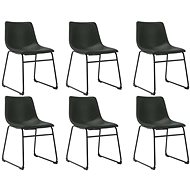 Dining chair 6 pcs gray faux leather - Dining Chair