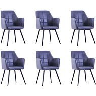 Dining chair 6 pcs gray faux suede leather - Dining Chair