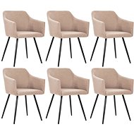 Dining Chairs 6 pcs Taupe Textile - Dining Chair