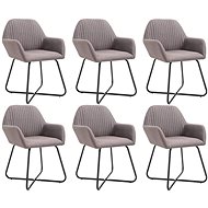 Dining Chairs 6 pcs Taupe Textile - Dining Chair