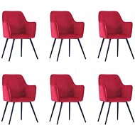 Dining chairs 6 pcs dark red velvet - Dining Chair