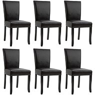 Dining Chair 6 pcs Dark Brown Faux Leather - Dining Chair