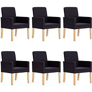 Dining Chair 6 pcs Dark Brown Faux Leather - Dining Chair