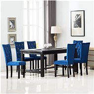 Dining Chairs 6 pcs Dark Blue Velvet - Dining Chair