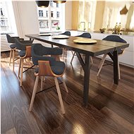 Dining chairs 6 pcs dark grey bentwood and textile - Dining Chair