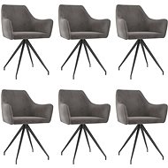 Dining Chair 6 pcs Dark Grey Velvet - Dining Chair