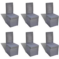 Dining chairs 6 pcs dark gray textile - Dining Chair