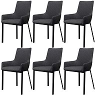 Dining chairs 6 pcs dark gray textile - Dining Chair