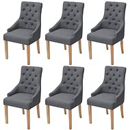 Dining chairs 6 pcs dark gray textile - Dining Chair