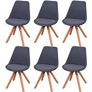 Dining chairs 6 pcs dark gray textile - Dining Chair