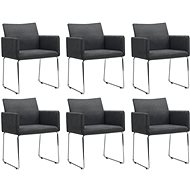 Dining chairs 6 pcs dark gray textile - Dining Chair