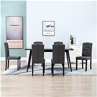 Dining Chairs 6 pcs Dark Grey Textile - Dining Chair