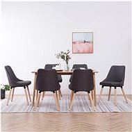 Dining chairs 6 pcs dark gray textile - Dining Chair